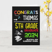 5th Grade School Afstuderen Jongensgroet Kaart (Gele Bloem)