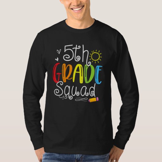 5th Grade Squad Fifth Teacher Student Team Back To T-shirt (Voorkant)