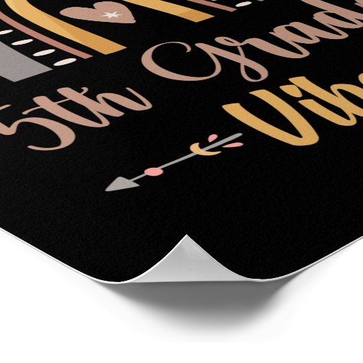 5th Grade Vibes Rainbow Fifth Grade Back to School Poster (Hoek)