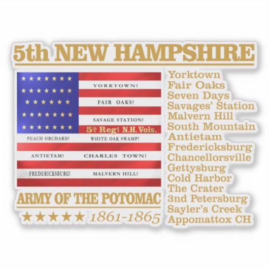 5th NH Vounter Infantry (BH) Sticker (Voorkant)