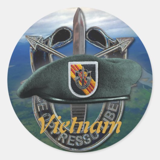 5th Special forces Groene Baretten groepsnaam Stic Ronde Sticker (Voorkant)