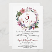 5th Wood Surprise Wedding Jubileum Bloemen Kaart (Voorkant / Achterkant)