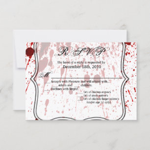 5x3.5 Carte R.S.V.P. Splatter sanguin Vampire goth