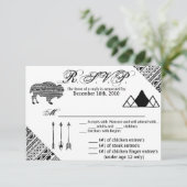 5x3.5 Carte R.S.V.P XMAS Boho Buffalo Tribal Patte (Debout devant)