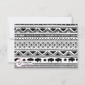5x3.5 Carte R.S.V.P XMAS Boho Buffalo Tribal Patte (Dos)