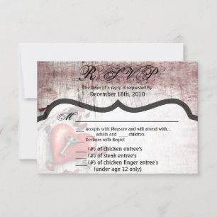 5x3.5 Carte R.S.V.P XMAS Country Wood Key to my He