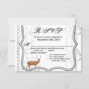 5x3.5 R.S.V.P. Card Woodland Deer Doe Buck Hunting Kaart