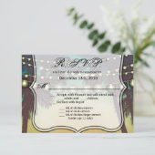 5x3.5 R.S.V.P. Kaart Beach Sunset Palm Trees Strin (Staand voorkant)