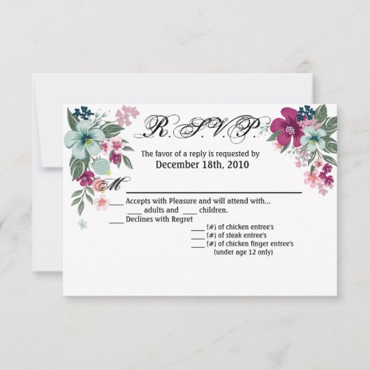 5x3.5 R.S.V.P. Kaart Tropische ventilator op wit (Voorkant)