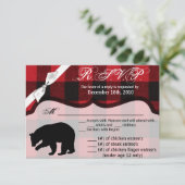 5x3.5 R.S.V.P. Kaart XMAS Red Buffalo Plaid Beer (Staand voorkant)