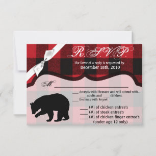 5x3.5 R.S.V.P. Kaart XMAS Red Buffalo Plaid Beer