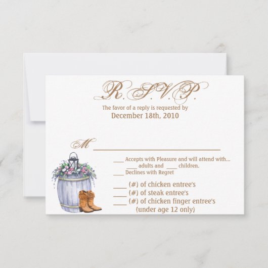 5x3.5 R.S.V.P. Kaart XMAS Zomer Land Bruiloft Ru (Voorkant)