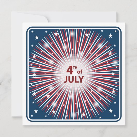 5x5 4th van juli Feestuitnodiging Kaart (Voorkant)