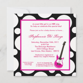 5x5 Baby Girl Shower Invitation Kaart