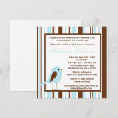 5x5 Blue Boy Woodland Bird Baby shower Invitation (Devant / Derrière)