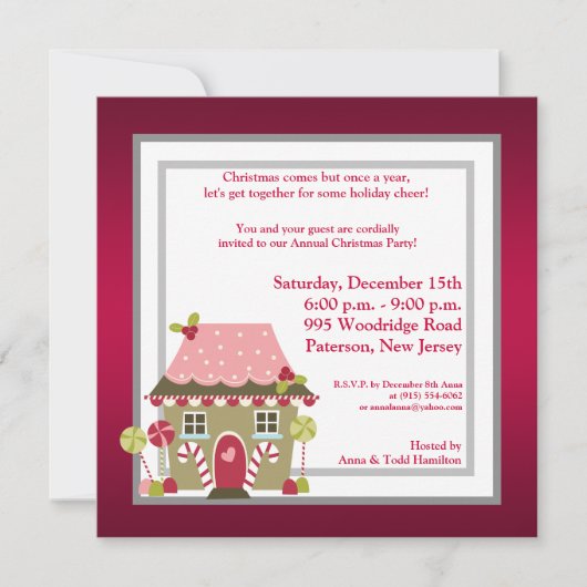 5x5 Candy Land House Invitation (Devant)