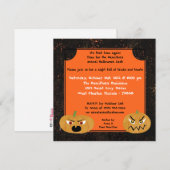 5x5 Citrouilles effrayants Invitation de fête d'Ha (Devant / Derrière)