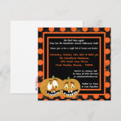 5x5 Citrouilles effrayants Invitation de fête d'Ha (Devant / Derrière)