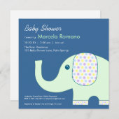 5x5 Elephant Baby Shower Invitations Kaart (Voorkant / Achterkant)