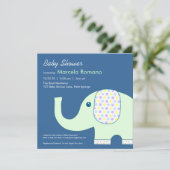 5x5 Elephant Baby Shower Invitations Kaart (Staand voorkant)