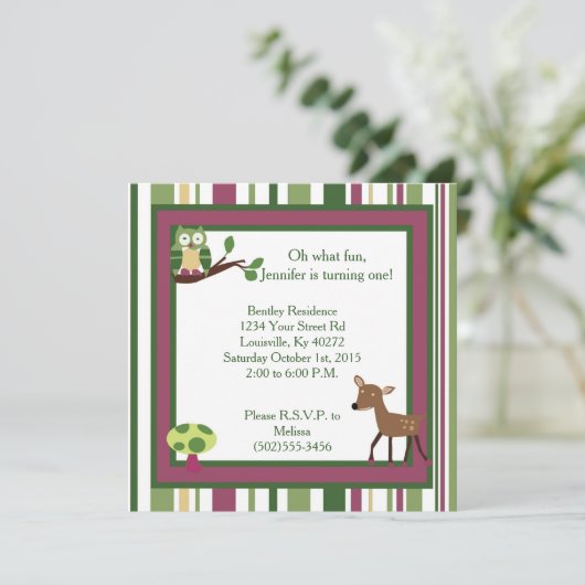 5x5 Enchanted Forest 1er Invitation anniversaire (Debout devant)