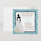 5x5 Faire-part de mariage bleu clair à point (Devant / Derrière)