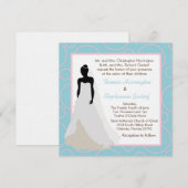 5x5 Faire-part de mariage bleu clair à point (Devant / Derrière)