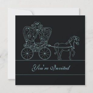 5x5 Faire-part de mariage de transport noir