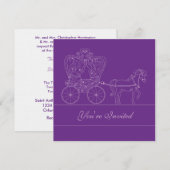 5x5 Faire-part de mariage de transport pourpre fon (Devant / Derrière)