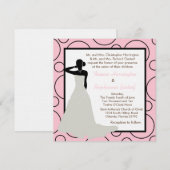 5x5 Faire-part de mariage rose pâle à point (Devant / Derrière)