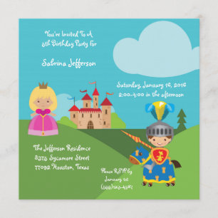 5x5 Fairytale Castle Invitation à la fête d'annive