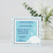 5x5 Icy Igloo Baby Blue Invitation (Debout devant)