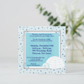 5x5 Icy Igloo Baby Blue Invitation (Debout devant)