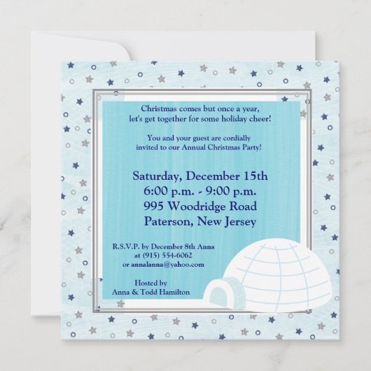 5x5 Icy Igloo Baby Blue Invitation (Devant)