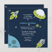 5x5 Invitation à l'anniversaire de l'espace extra- (Devant / Derrière)