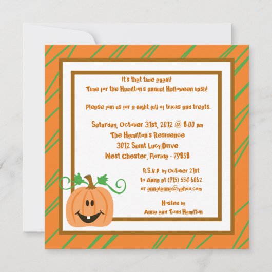 5x5 Invitation à une fête d'Halloween (Devant)