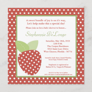 5x5 Invitation au Baby shower de fraises de ferme