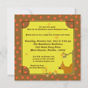 5x5 Invitation de la fête d'Halloween d'automne
