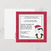 5x5 Invitation du Casquette de Noël Penguin (Devant / Derrière)