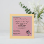 5x5 Little Bird Invitation Kaart (Staand voorkant)