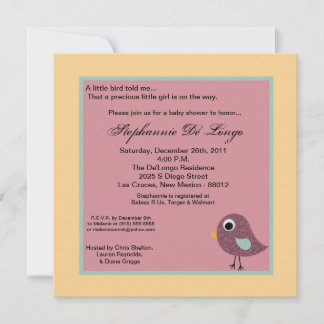 5x5 Little Bird Invitation Kaart