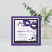 5x5 Mascarade violet Mascarade 16 Invitation Anniv (Debout devant)