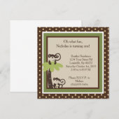 5x5 Mod Monkey Heure 1er Anniversaire Invitation (Devant / Derrière)