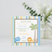 5x5 Oerwoud Safari Zoo Anima Birthday Uitnodiging (Staand voorkant)