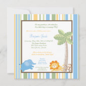 5x5 Oerwoud Safari Zoo Anima Birthday Uitnodiging (Voorkant)