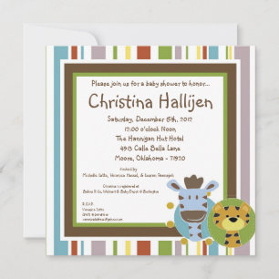 5x5 Oerwoud Tales Safari Baby shower Uitnodiging