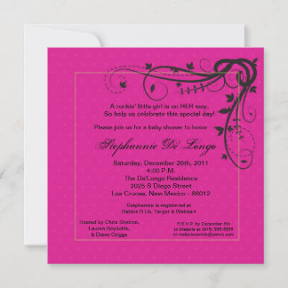 5x5 Purple Fancy Baby shower Invitation