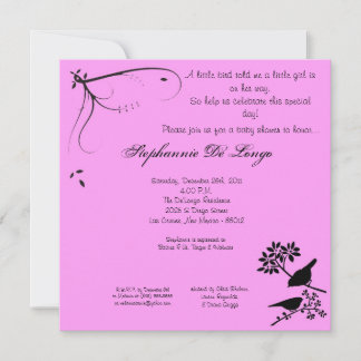 5x5 Roze Baby shower Uitnodiging