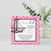 5x5 Roze Luchter Quinceanera Uitnodiging (Staand voorkant)