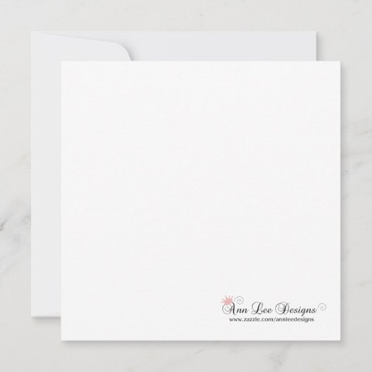 5x5 Roze Luchter Quinceanera Uitnodiging (Achterkant)